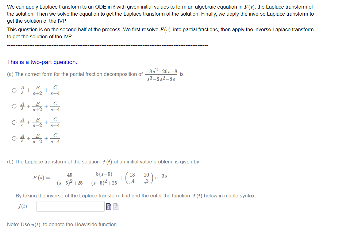  We can apply Laplace transform to an ODE in t with