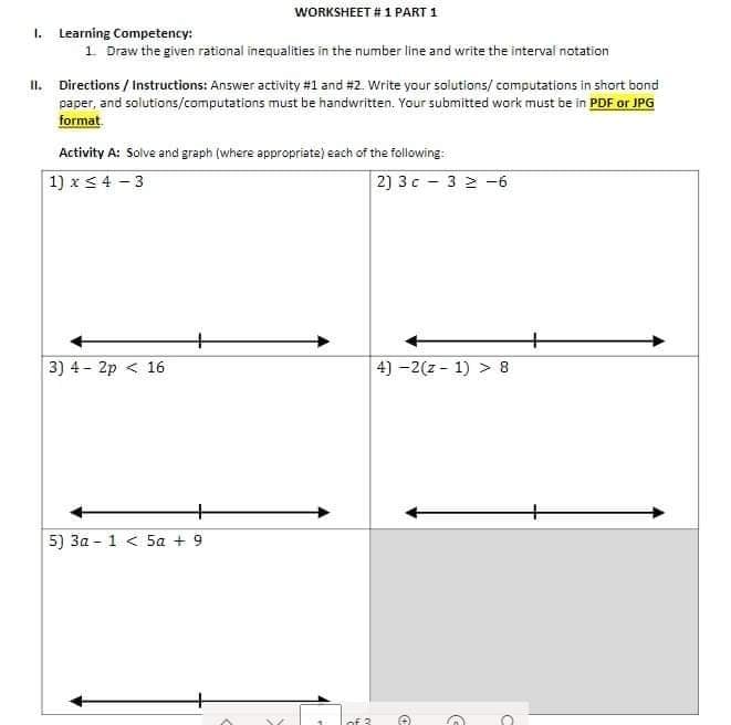Learning Competency: 1 Solves rational equations and inequalities. 1 1. Solve rational