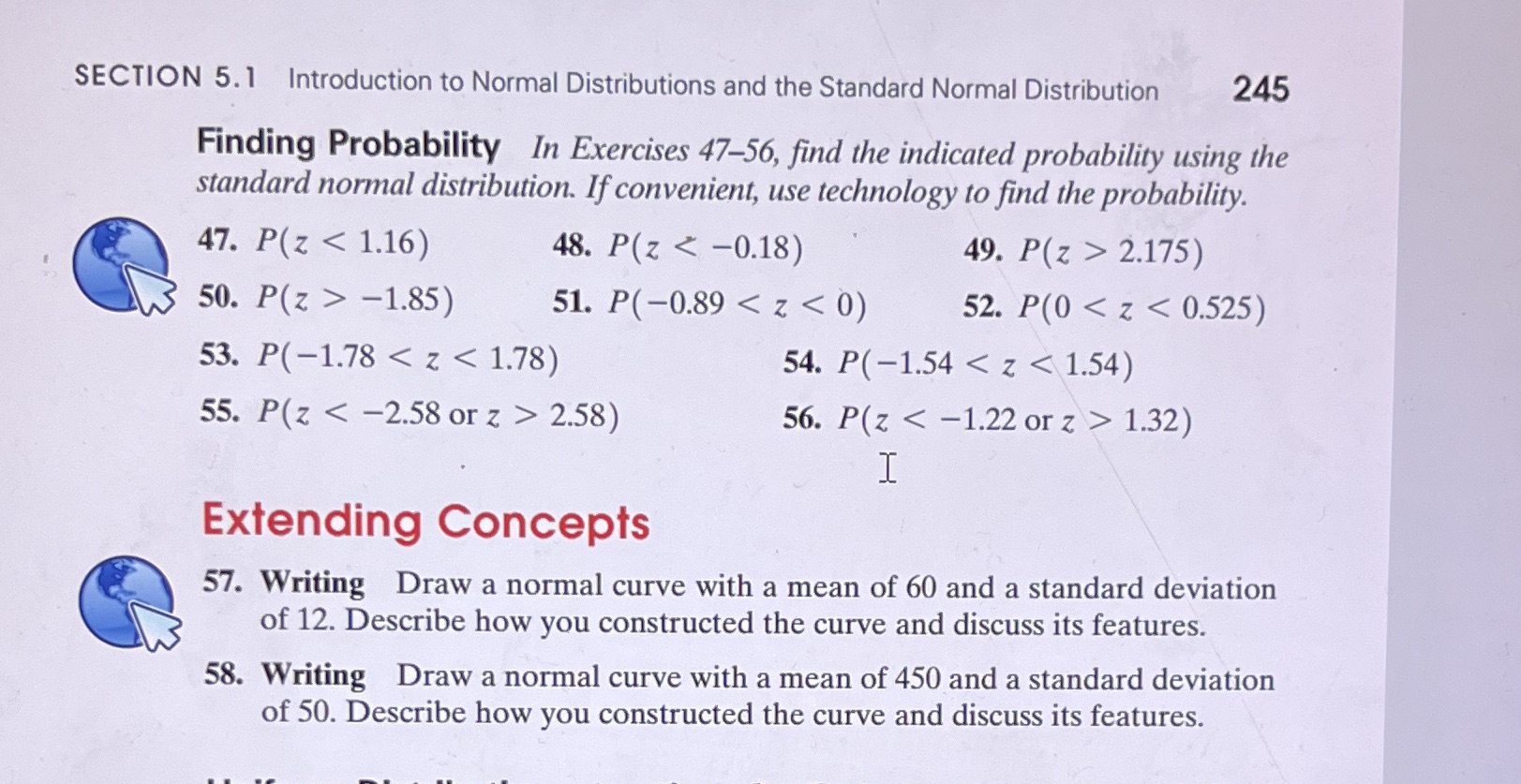 SECTION 5.1 Introduction to Normal Distributions and the Standard Normal Distribution