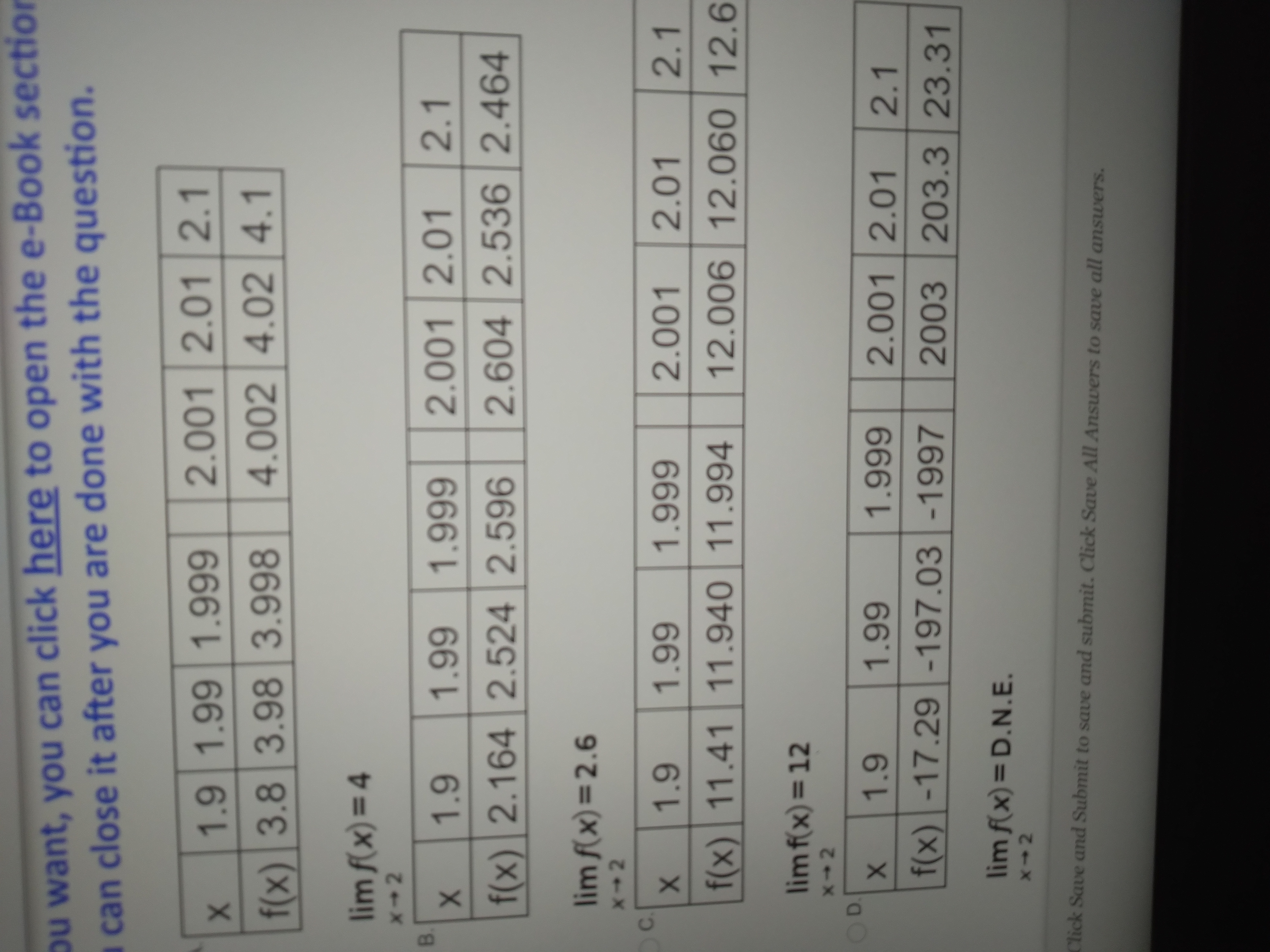 f(x) x' - 8 find limf(x). x- 2 x + 2 X