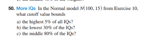Draw the model for these IQ scores. Clearly label it, show- ing
