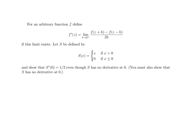  For an arbitrary function / define 24 if this limit exists.