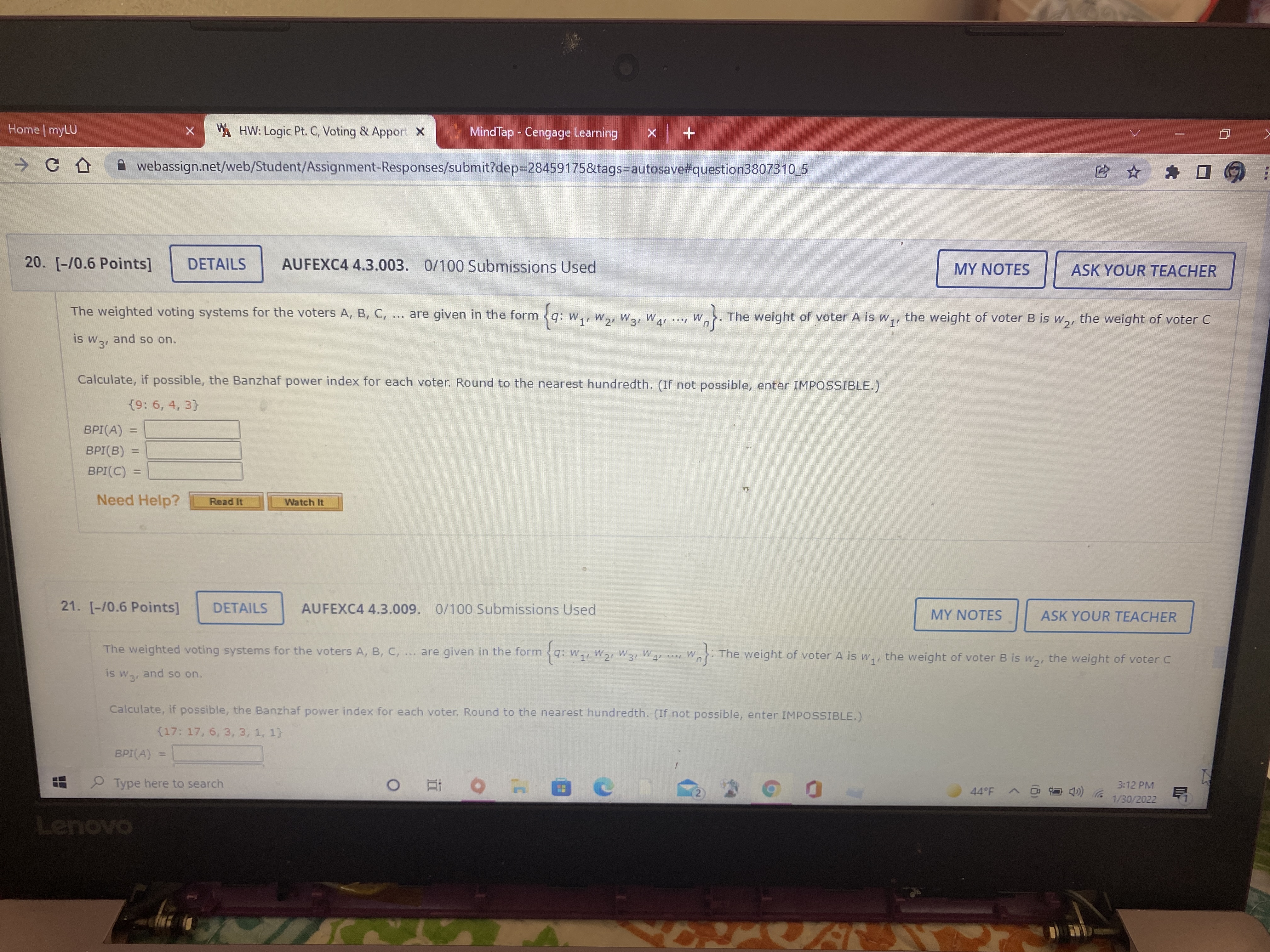 Home | myLU A HW: Logic Pt. C, Voting & Apport