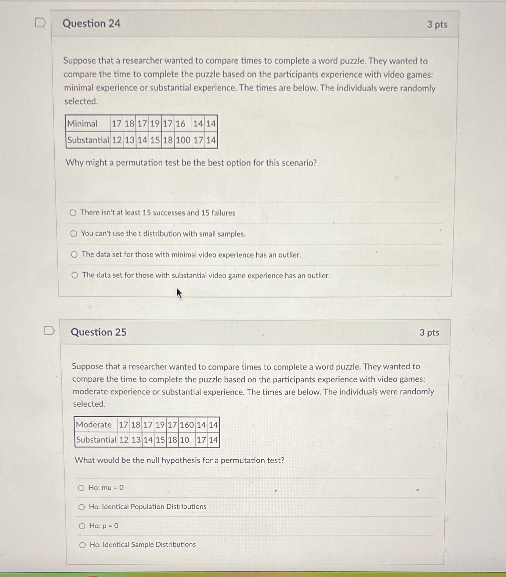 Please help me. Thank you D Question 24 3 pts Suppose that