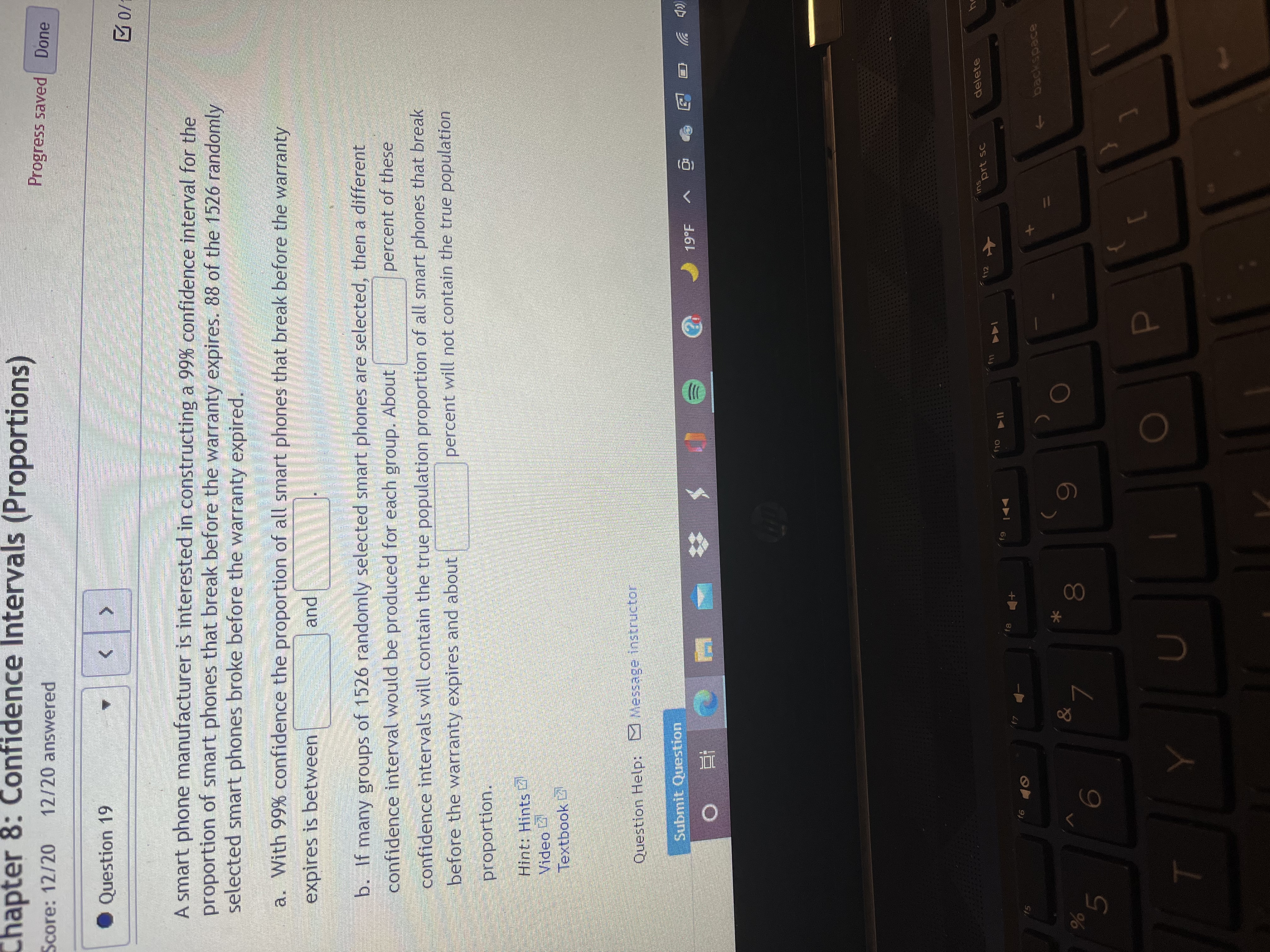 interval for the proportion of people who accept the theory that a