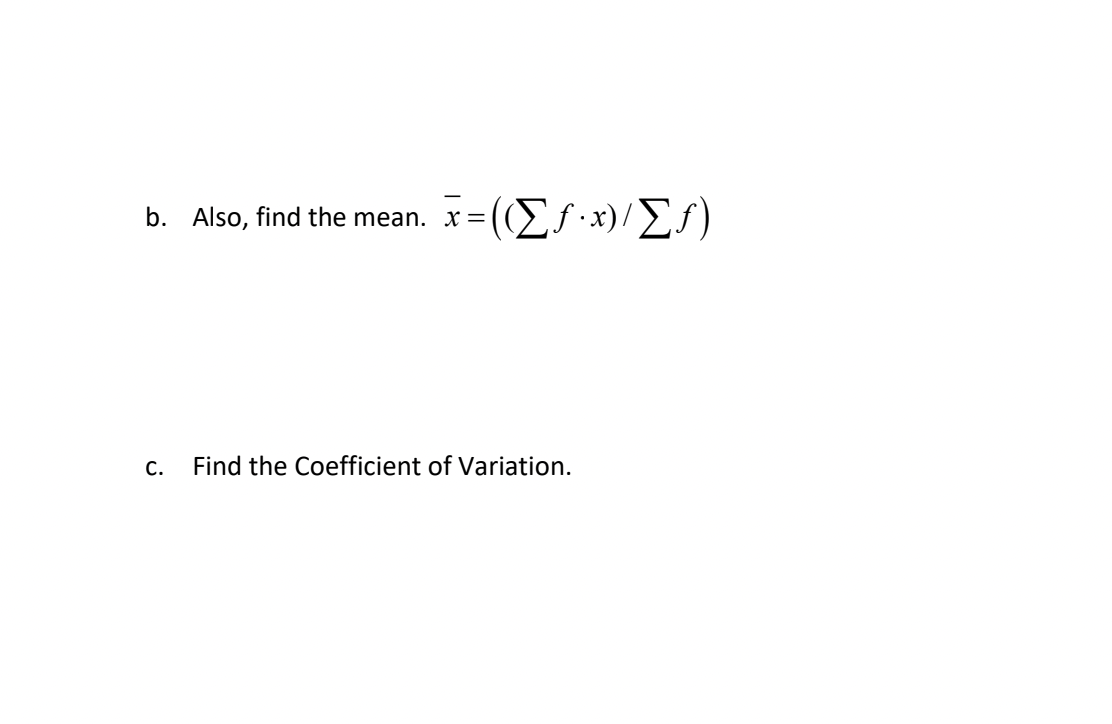 . x ) ] -[E( f . x)] to find standard deviation