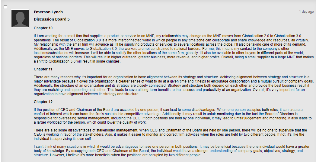 MNE moves from Globalization 2.0 to Globalization 3.0 operations?Chapter 11Why is it