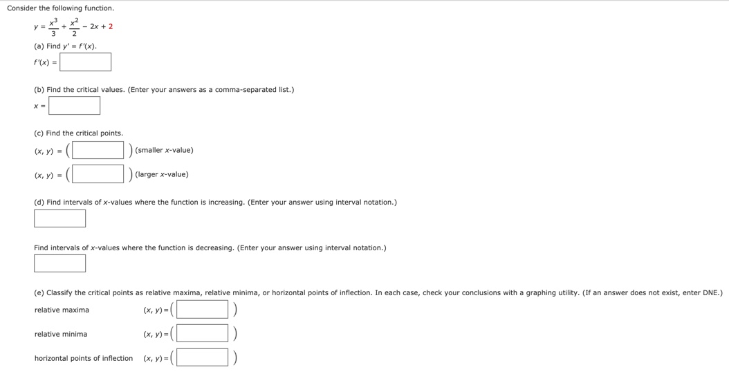  Consider the following function. y= x - 2x + 2 2