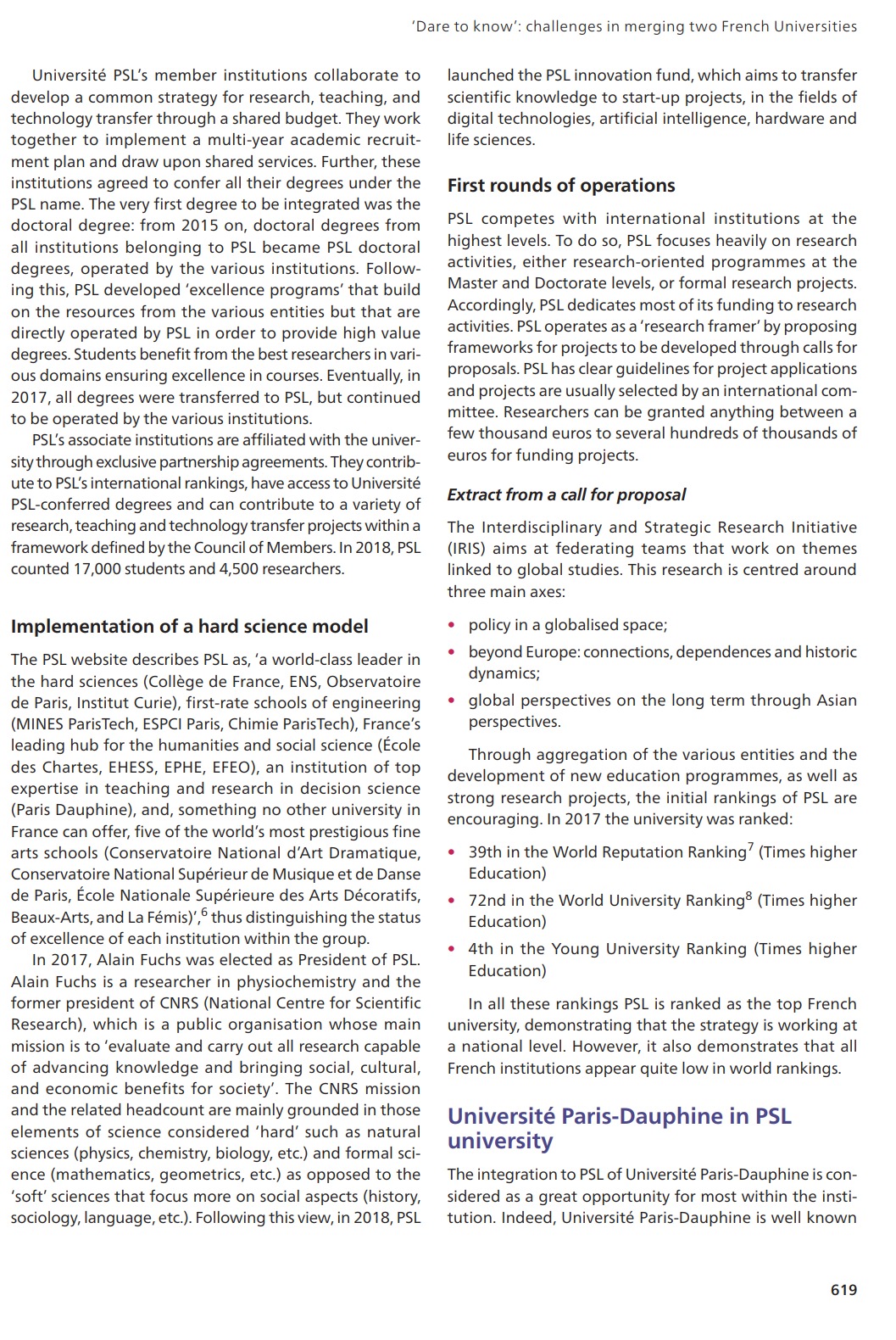 merging two Study French Universities Lionel Garreau In the early 2000s French