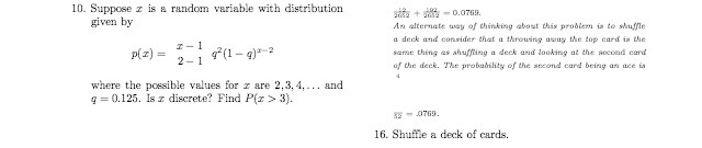  10. Suppose z is a random variable with distribution 8 0.0759.