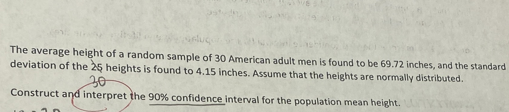 the 25 is supposed to be a 30. solve using TI 84