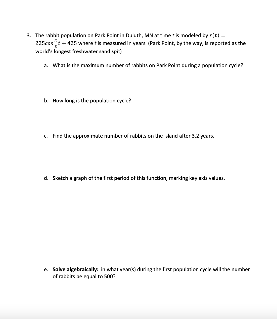 below. Show your work and explain how you determine each characteristic of