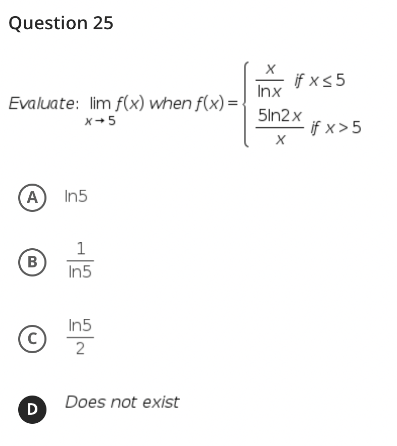 Please correct every wrong answer. Show your solution. Question 25 X Inx