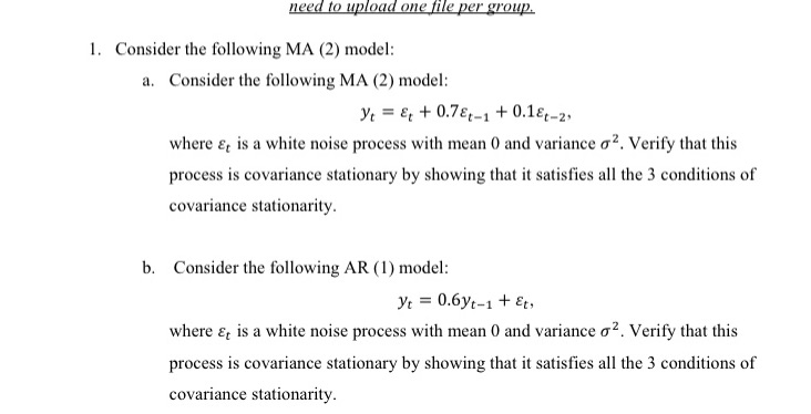  need to upload one file per group. 1. Consider the following