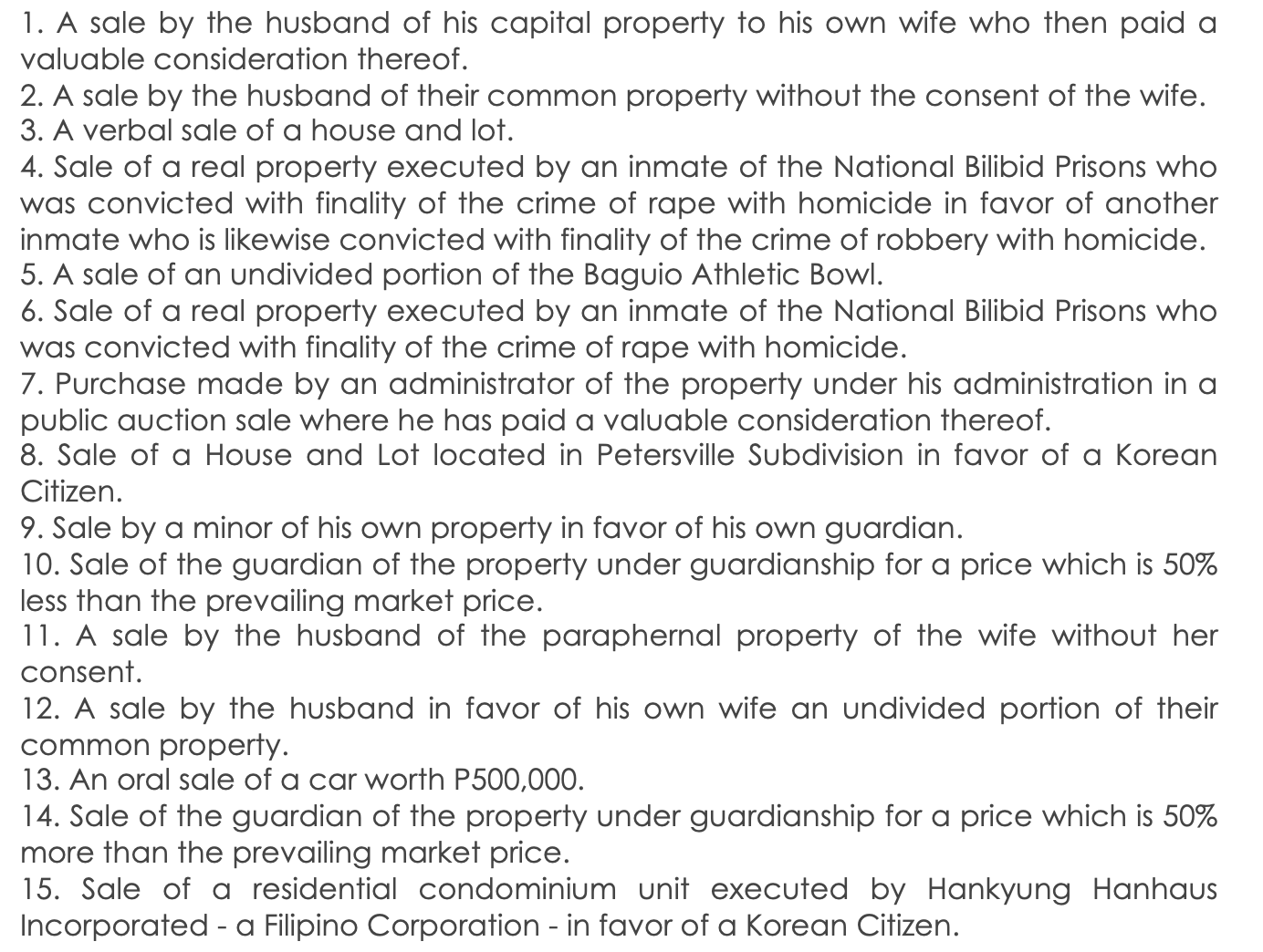 MULTIPLE CHOICE: Choose whether the contract is VALID, RESCISSIBLE, VOIDABLE, UNENFORCEABLE or