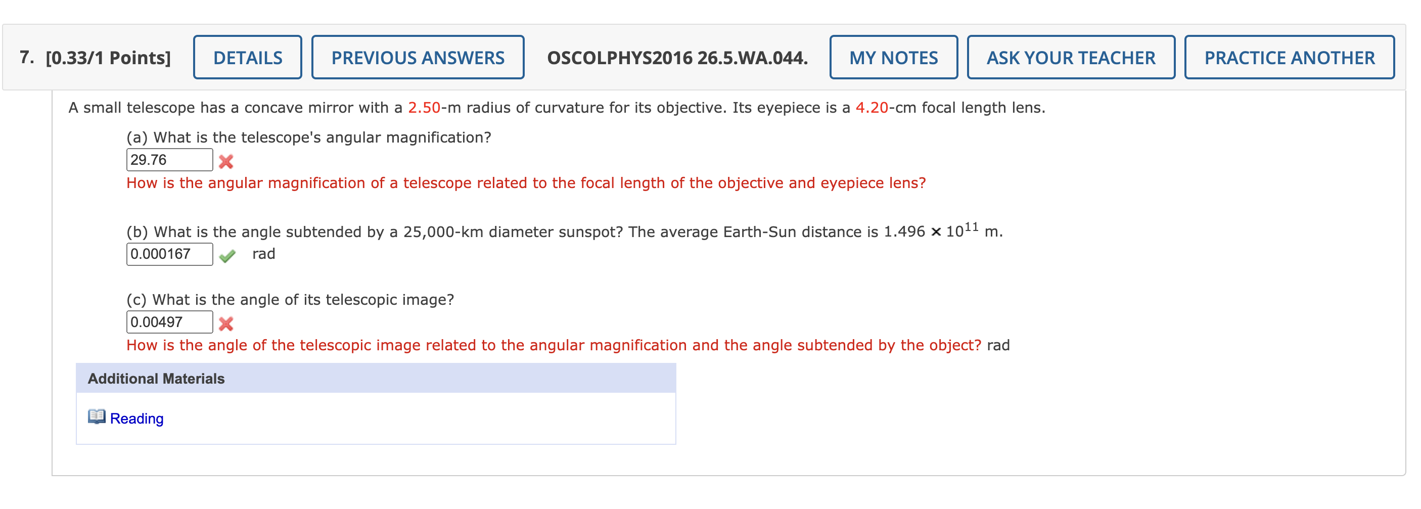 used to View a 0.100 cm specimen mounted on a microscope slide.