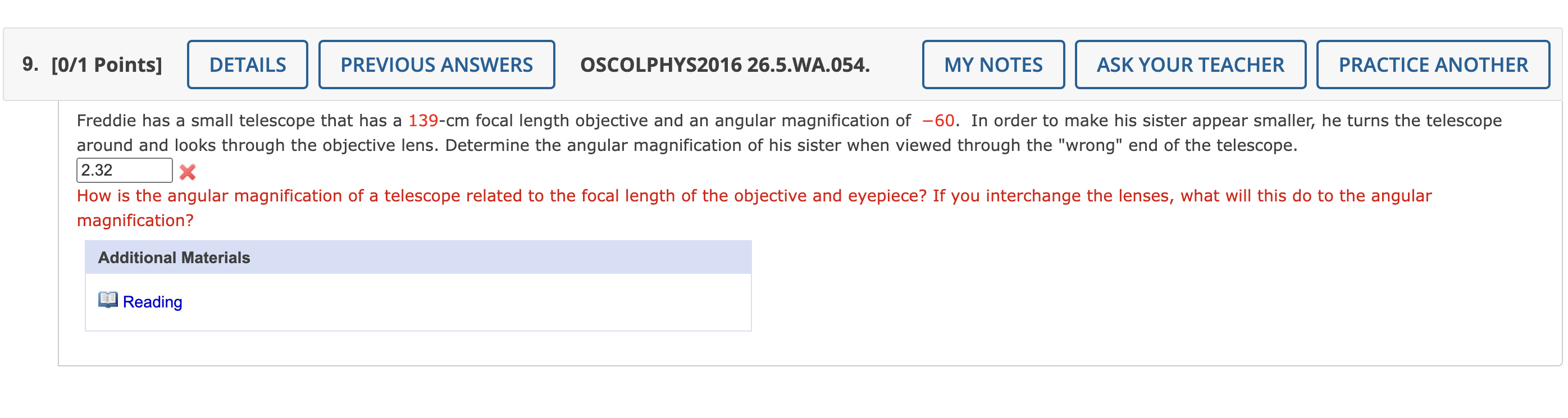 microscope in that the object distance for the objective is so much