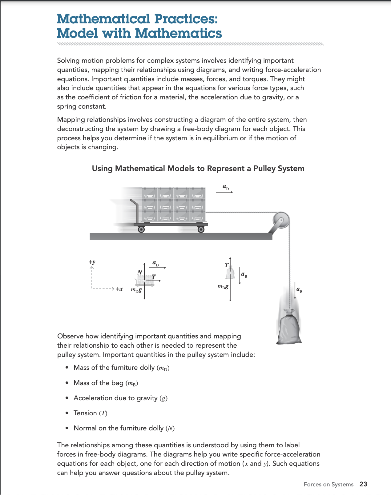acting in different directions. To analyze motion in these complex systems, the