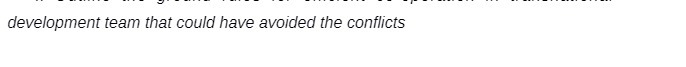 development team that could have avoided the conflicts