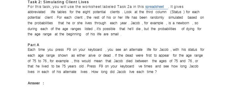 Task 2: Simulating Client Lives For this task, you will use