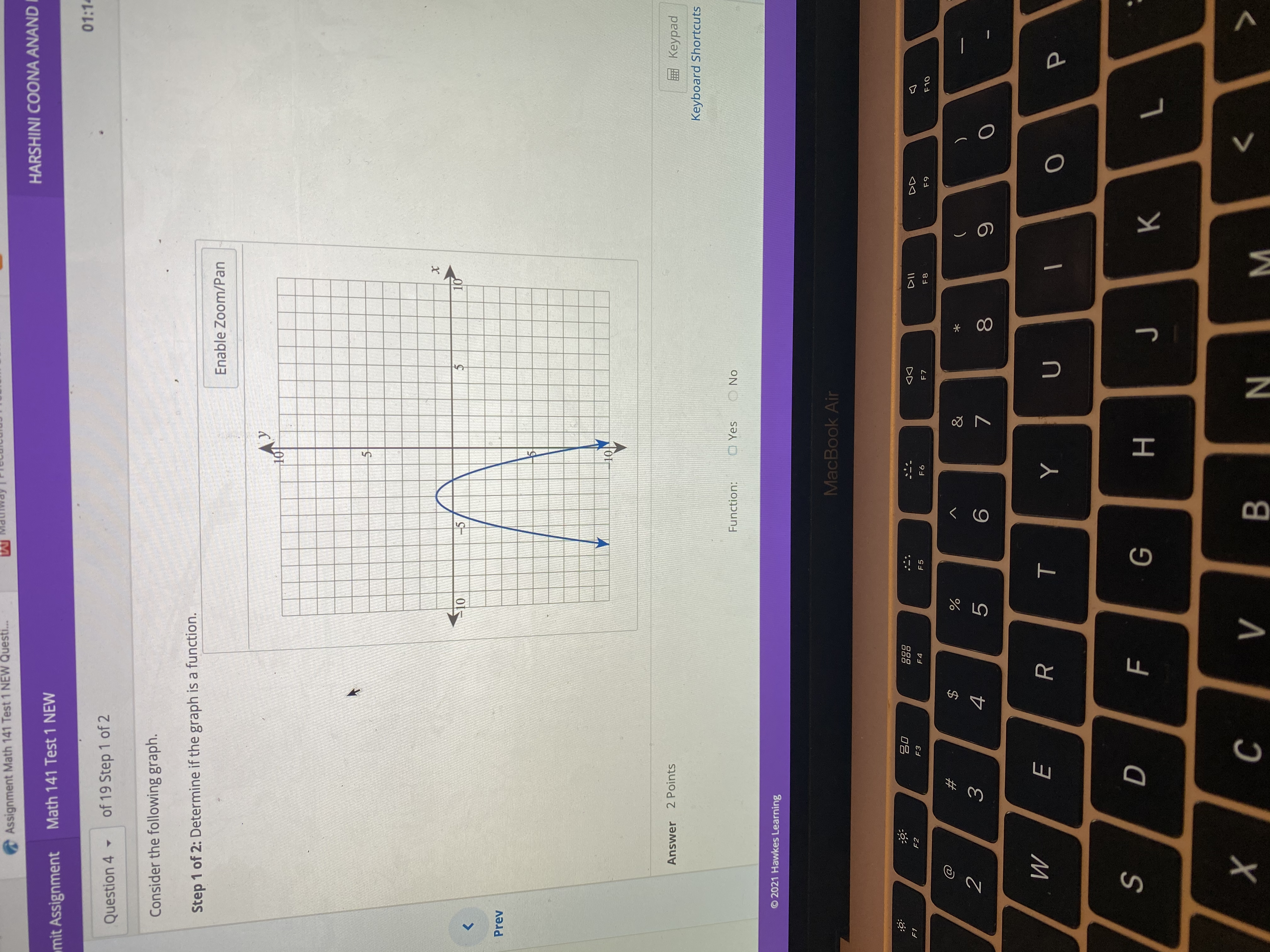 \fHARSHINI COONA AN Assignment Math 141 Test 1 NEW Question 4