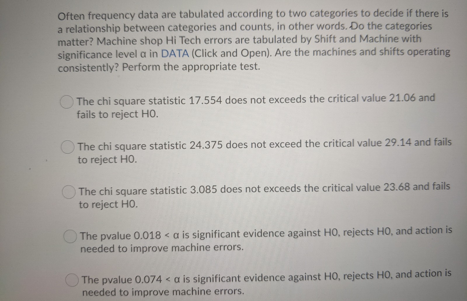Often frequency data are tabulated according to two categories to decide