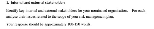  1. Internal and external stakeholders Identify key internal and external stakeholders