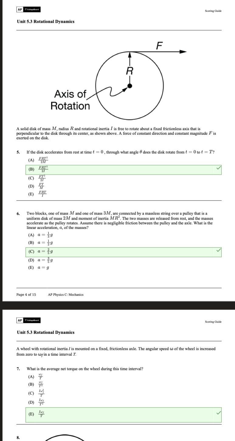 wheel and exerts forces 7, and 72 on the blocks. When the