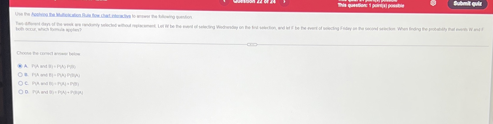 Question 22 Of 24 This question: 1 point(s) possible Submit quiz