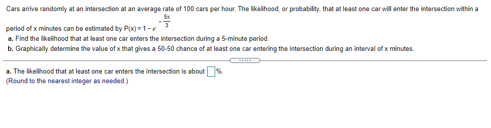  Cars arrive randomly at an intersection at an average rate of
