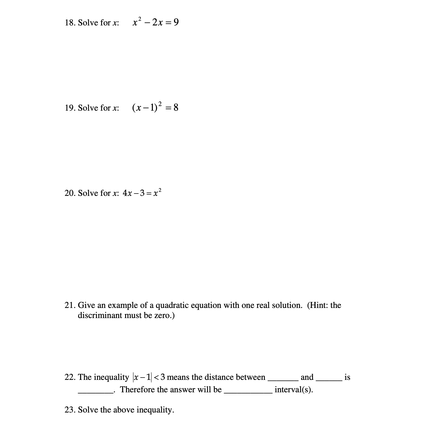 negative numbers. 6. Simplify, using positive exponents only. (2x) -1x3 2x -2