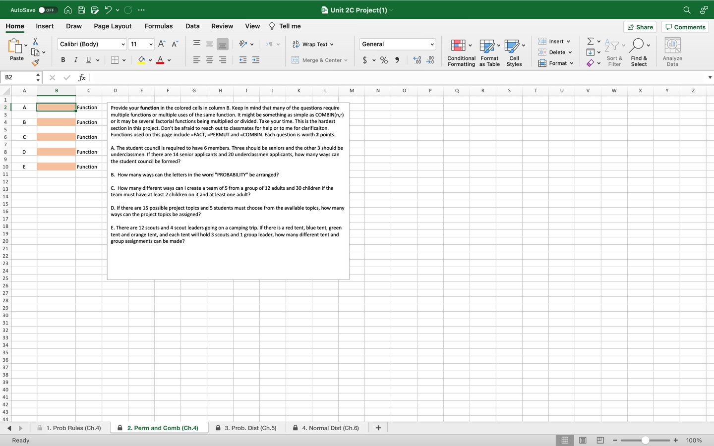 AutoSave . OFF APP . C ... Unit 2C Project(1) Home