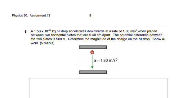 experiment resulted in the determination of the charge on the electron. Describe