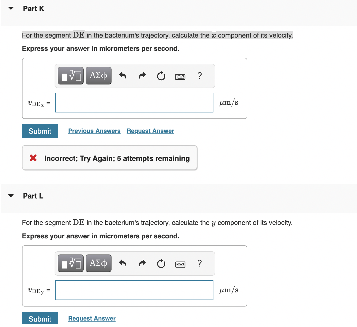 bacteria swim along zig-zag paths at a constant speed of 20 urn/s