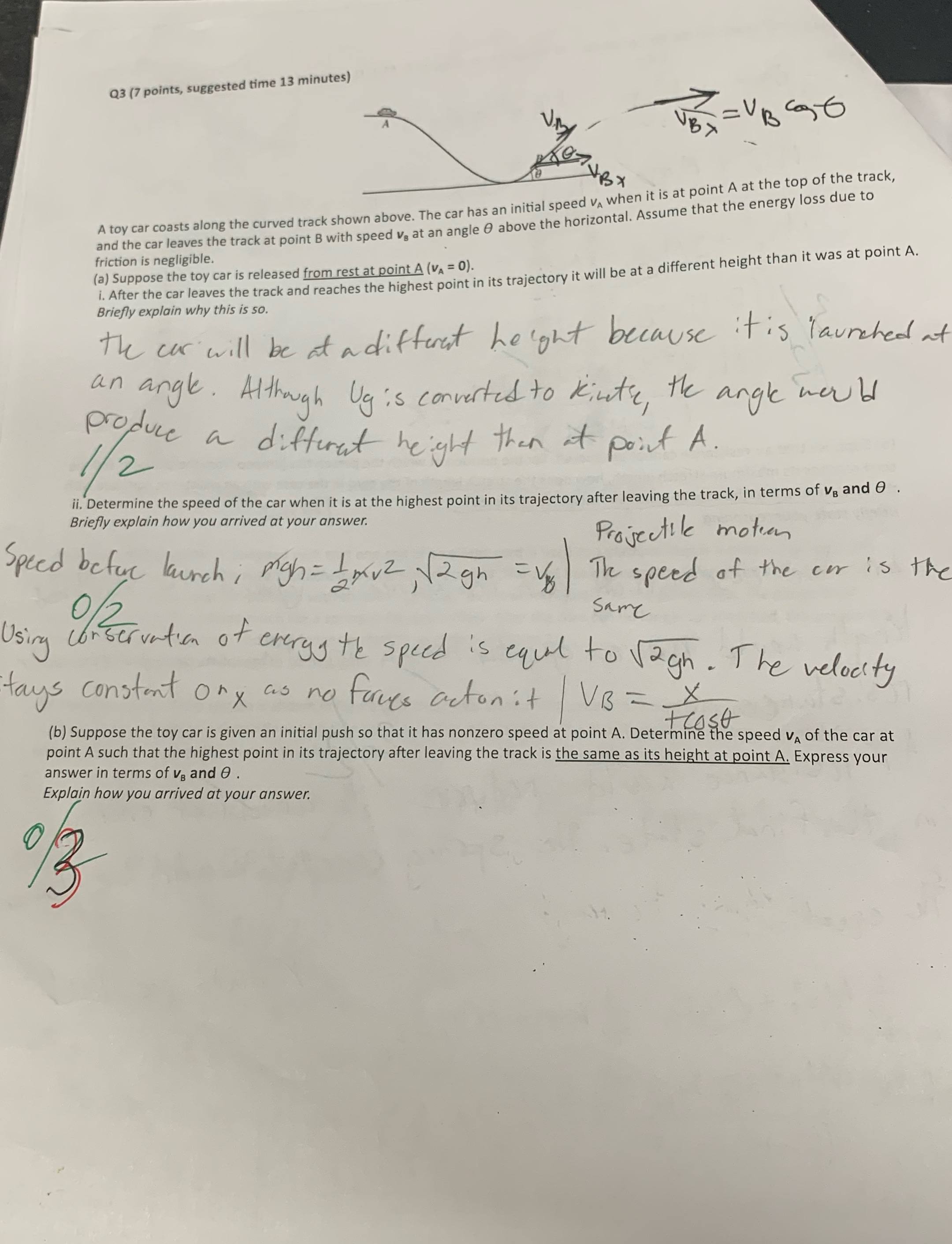 Explain the correct answer for each part to guarantee points Q3 (7