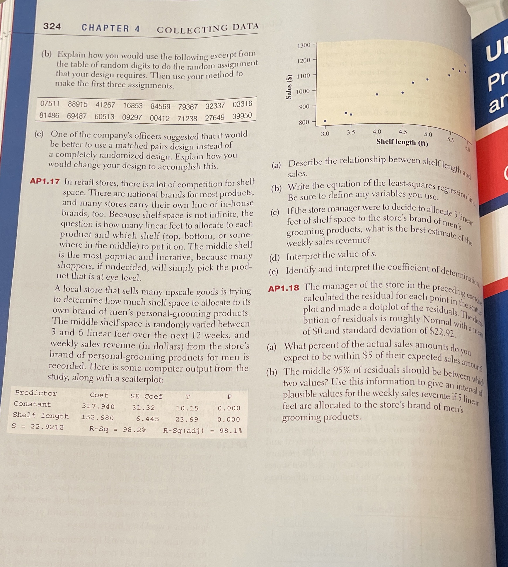 324 CHAPTER 4 COLLECTING DATA 1300 - (b) Explain how you