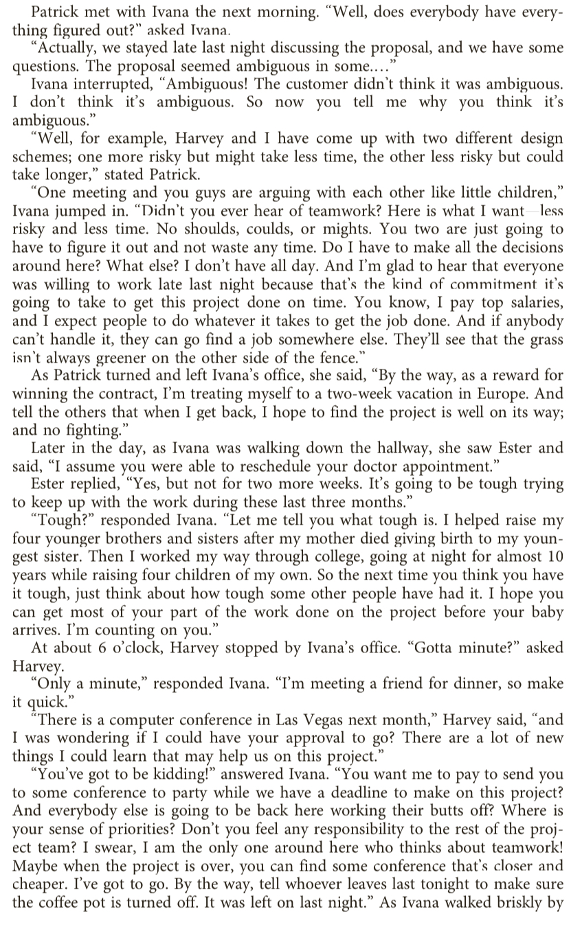 Please read Case Study 2 at the end of chapter 10 titled"ICS,