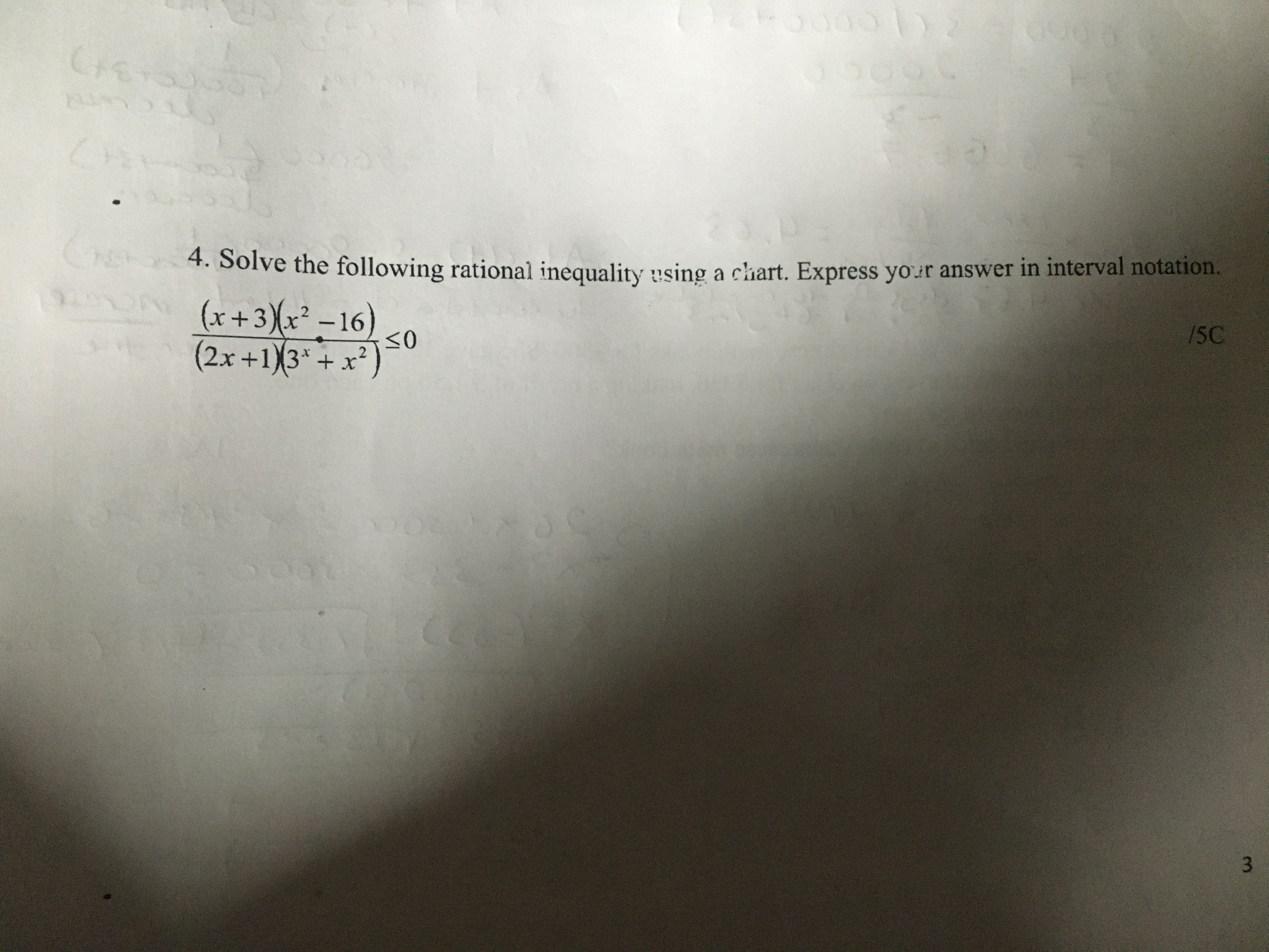 a) Domain, b) Range 3. Determine a possible equation of a rational