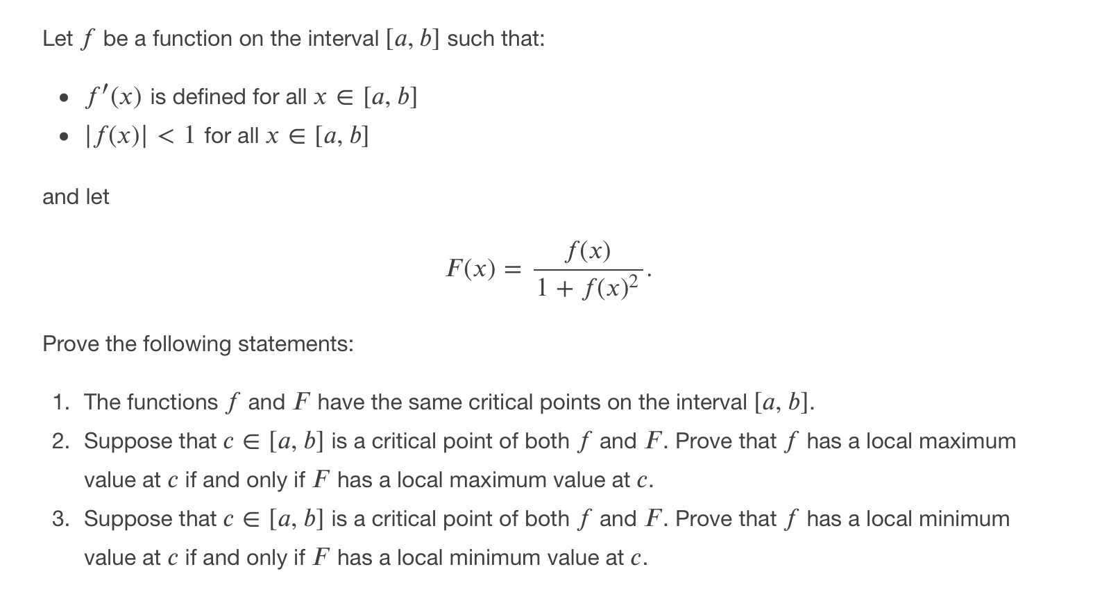  Let f be a function on the interval [0, b] such