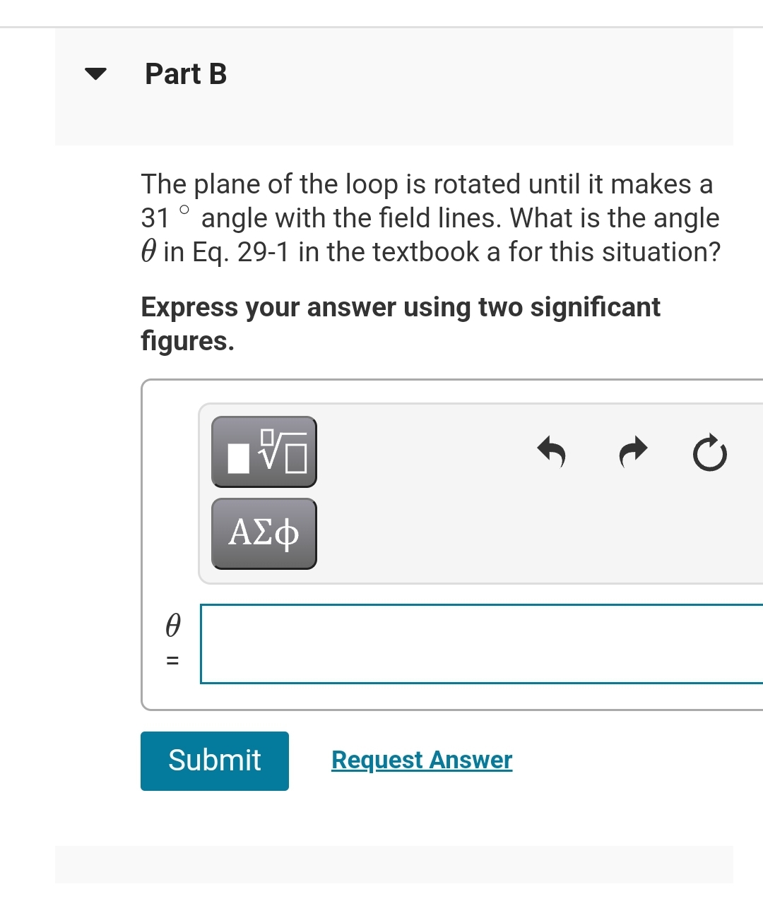 0.61 T magnetic field. Part A When the plane of the loop