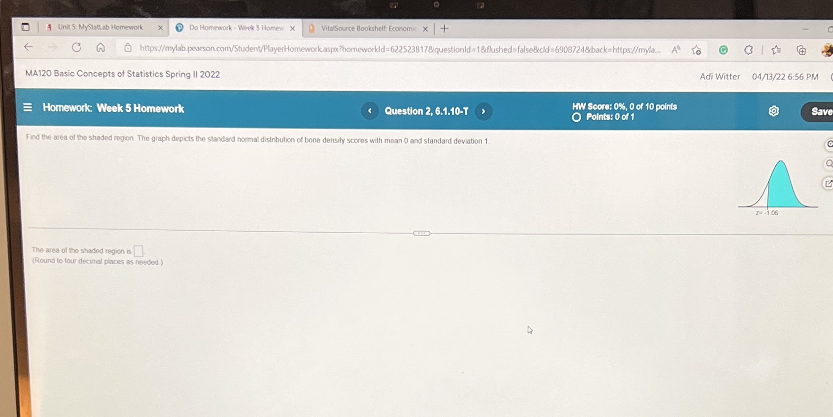  Unit 5: MyStatLab Homework X Do Homework - Week 5 Homew
