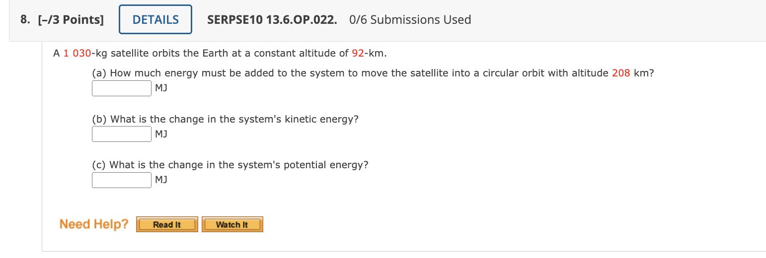 Points] SERPSE10 13.4.P.011. 0/6 Submissions Used Use Kepler's third law to determine