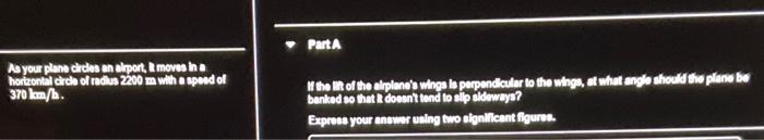 solve both Ques Part A As your plans circles an alsport, I
