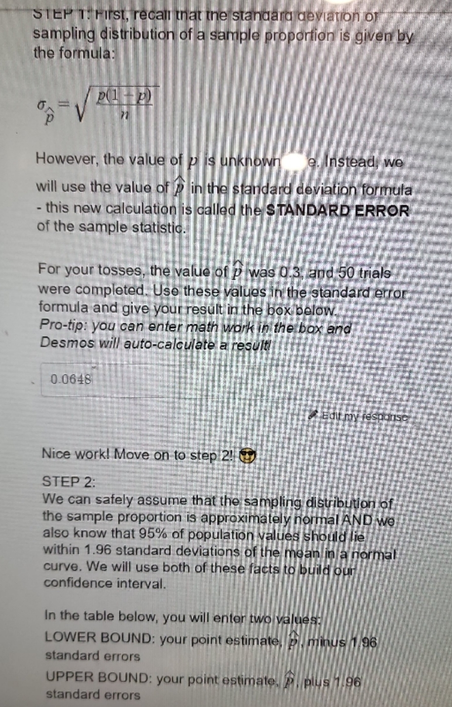 I'm trying to getbupper boind and lower bound. STEP T: First, recall