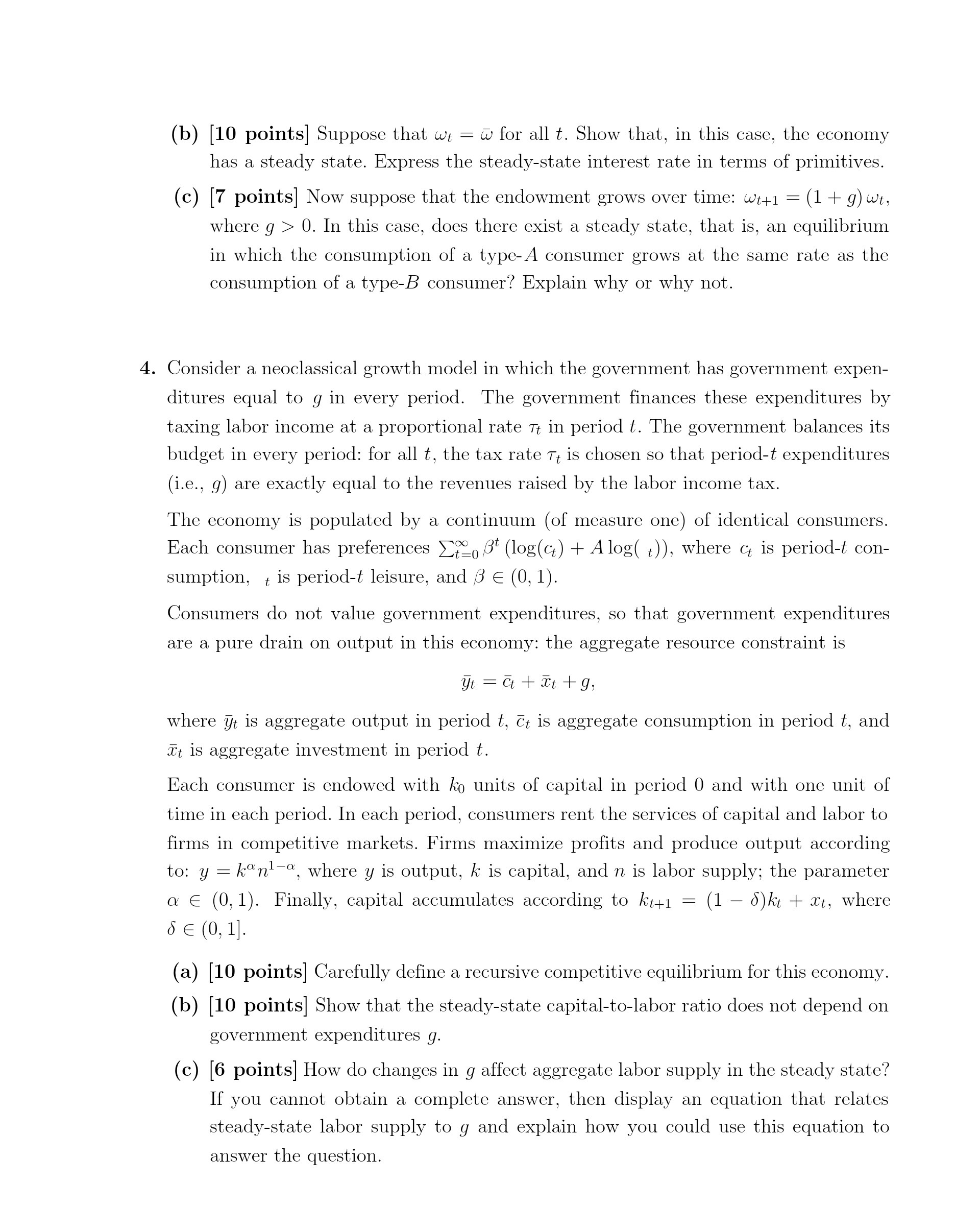  (b) [10 points] Suppose that cut : (I) for all t.