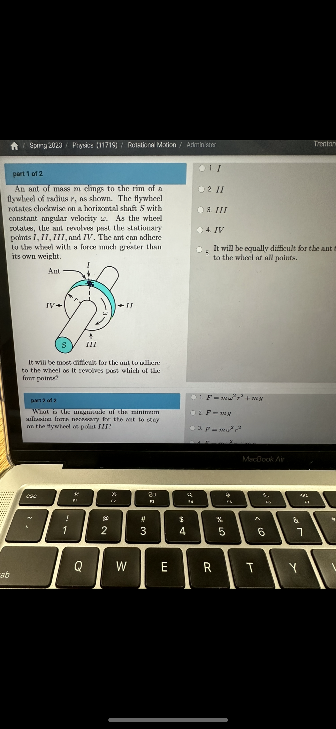 up & Solve \f Sprin92023 ' Physics (11719) Rotational Motion /' Adrmmseev