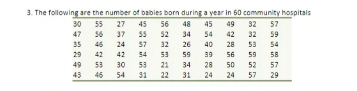 a) construct a frequency distribution using the class intervals 20-24, 25-29,30-34.... b.)