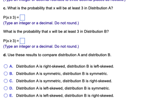 parts. Distribution A Distribution B P(X = X; ) P(X = X;)