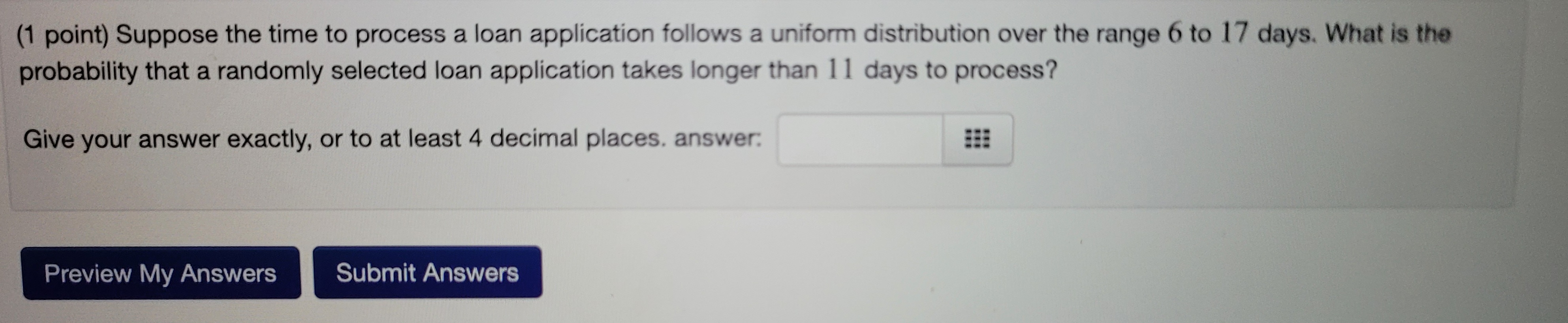 you. (1 point) Suppose that random variable X is uniformly distributed between
