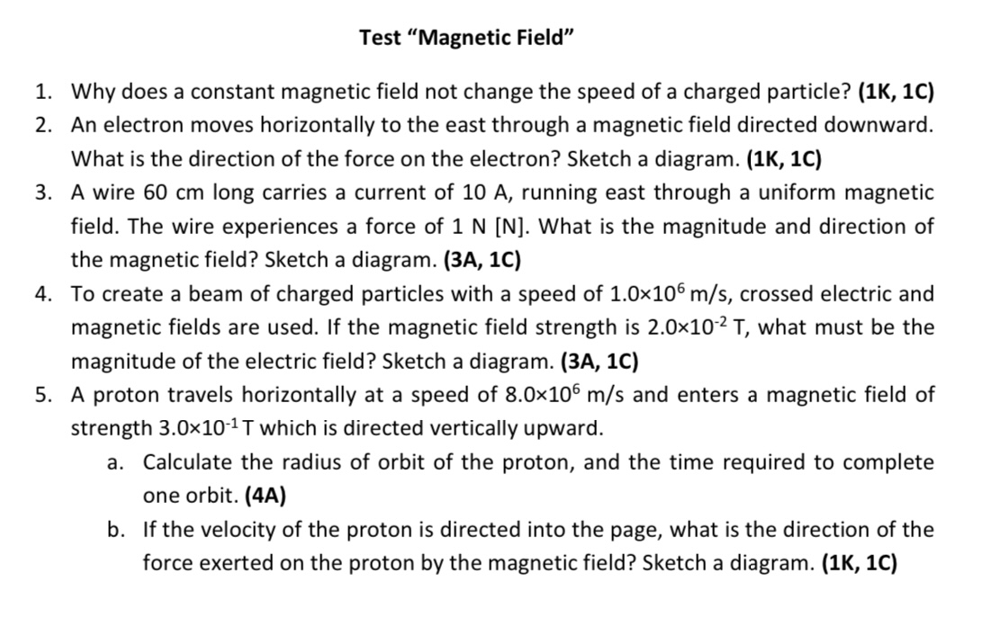 Test \"Magnetic Field\" Why does a constant magnetic field not change